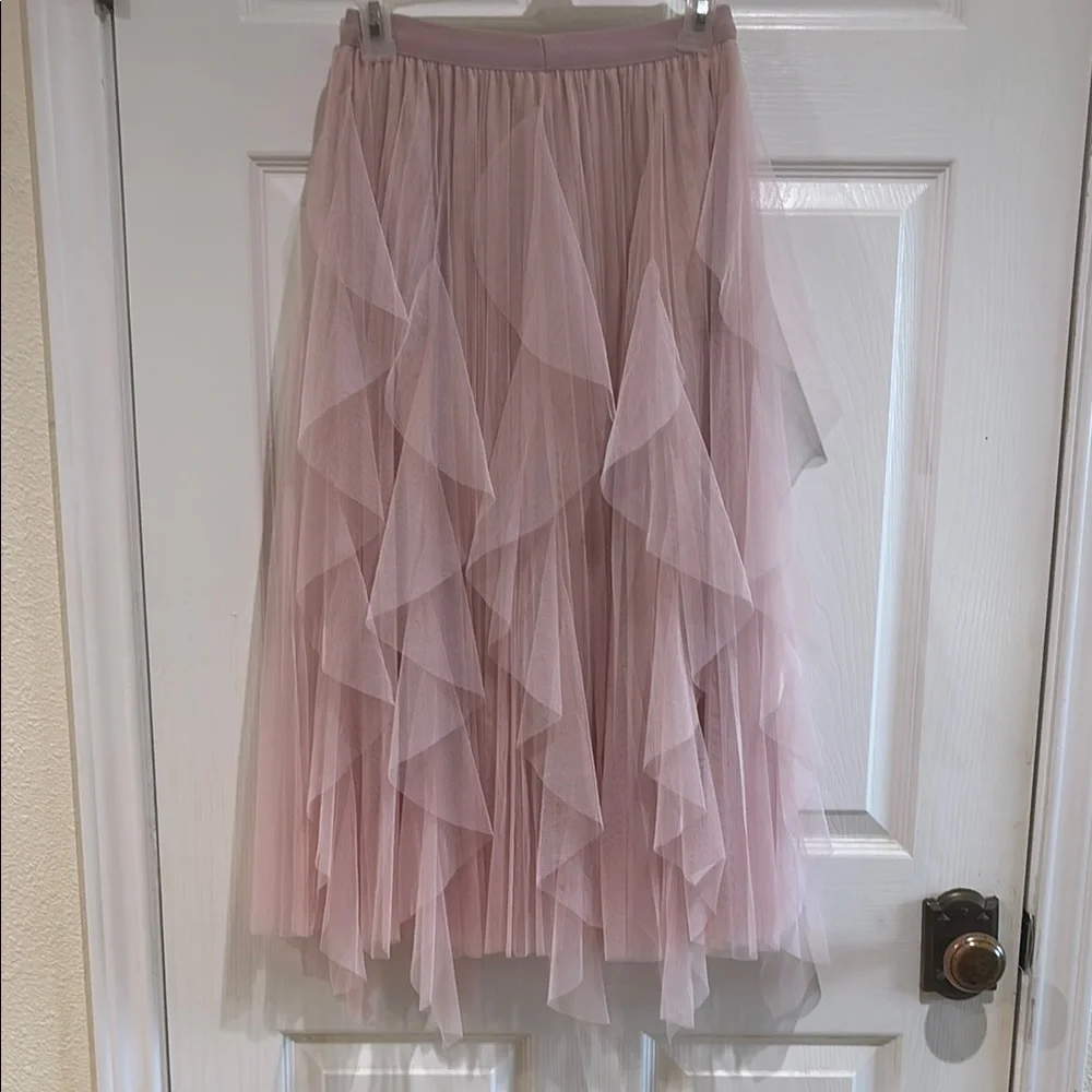 Amazon Pink Pleated Stretchy Midi Skirt - Picture 1 of 2